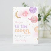 Space Baby Dusche Danke Karte (Stehend Vorderseite)