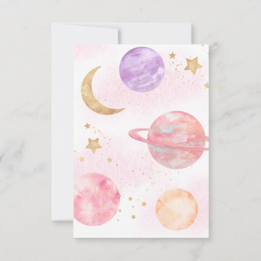 Space Baby Dusche Danke Karte (Rückseite)