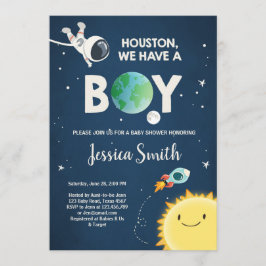 Space Baby Dusche Einladung Boy Astronaut Rocket