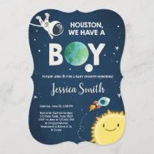 Space Baby Dusche Einladung Boy Astronaut Rocket