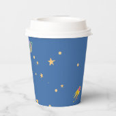 Space Baby Dusche, Niedliche Katze, geschlechtsneu Pappbecher (Rückseite)