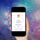 Space Baby Dusche, Niedliche Katze, kosmische Süss Einladung