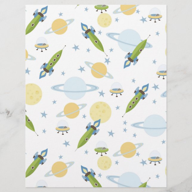 Space Baby Scrapbook Paper Large Stars (Vorderseite)