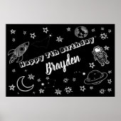 Space Backdrop Space Out of the World Party Zeiche Poster (Vorne)