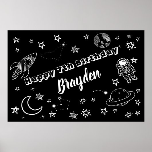 Space Backdrop Space Out of the World Party Zeiche Poster (Vorne)