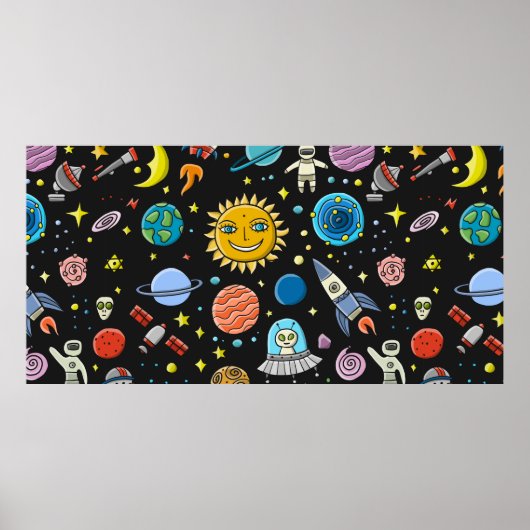 Space Background. Planets of the solar system. Roc Poster (Vorne)