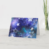 Space Background with Stars Einladung (Rückseite)