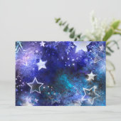 Space Background with Stars Einladung (Stehend Vorderseite)