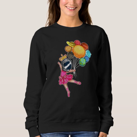 Space Ballerina Astronaut  Ballet Dancer Planets Sweatshirt (Vorderseite)