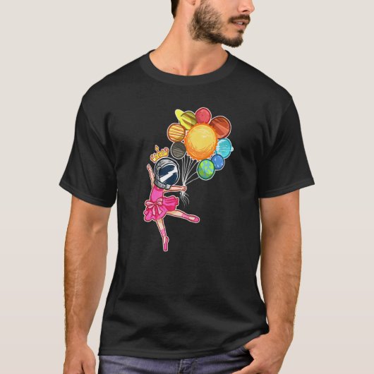Space Ballerina Astronaut  Ballet Dancer Planets T-Shirt (Vorderseite)