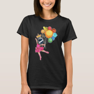 Space Ballerina Astronaut Balletttanzplan T-Shirt