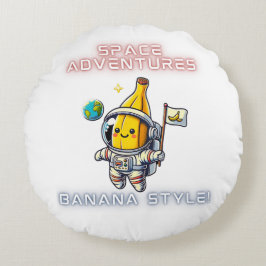 Space Banana Astronaut Adventures Rundes Kissen