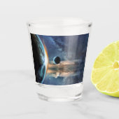 Space Beach Handtuch Schnapsglas (Vorderseite)