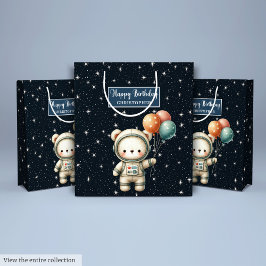 Space Bear Party Geschenktasche für Kleiner Geburt Mittlere Geschenktüte