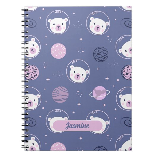 Space Bears Personalisiert Spiral Notebook Notizblock (Vorderseite)