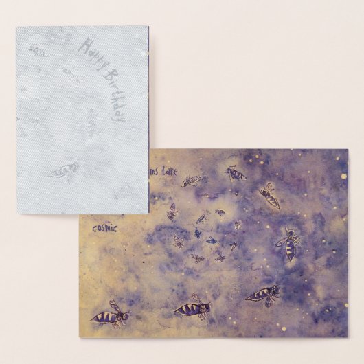 Space Bees Foil Geburtstagskarte Folienkarte (Anzeige)