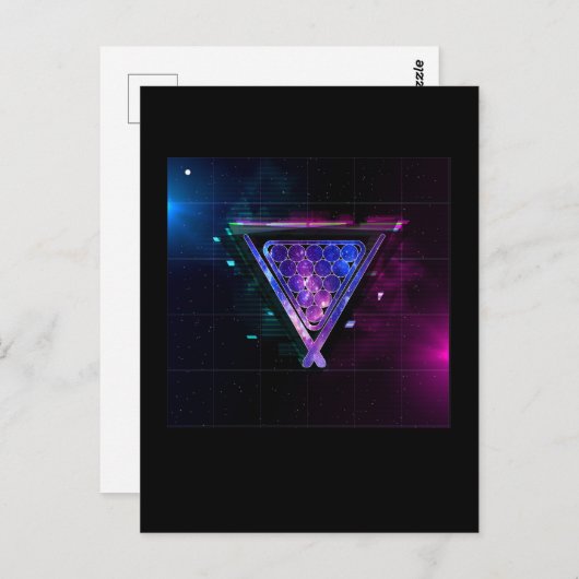 Space Billard Player Pool 8 Ball Postkarte (Vorne/Hinten)