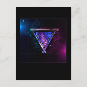 Space Billard Player Pool 8 Ball Postkarte