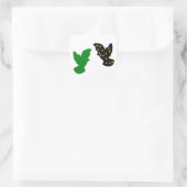 Space Bird & Green Bird Quadratischer Aufkleber (Tasche)