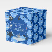 Space Birthday Alien Themed Blue Favor Box Geschenkschachtel (Vorderseite)