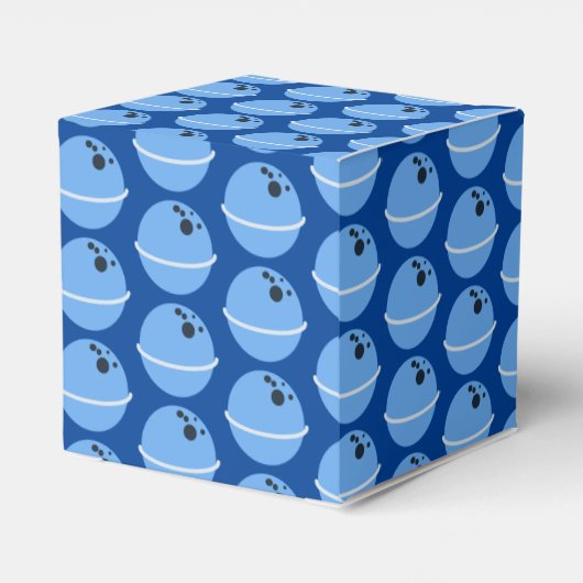 Space Birthday Alien Themed Blue Favor Box Geschenkschachtel (Rückseite)