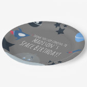 Space Birthday Alien Themed Blue Paper Teller (Schrägansicht)