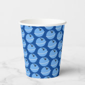 Space Birthday Alien Themed Blue Pattern Pappbecher (Rückseite)