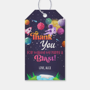 Space Birthday Favor Tag - Mädchen Geschenkanhänger