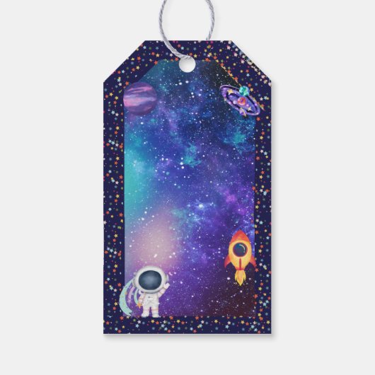 Space Birthday Geschenkanhänger (Rückseite)