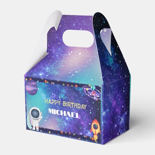 Space Birthday Geschenkschachtel (Rückseite)