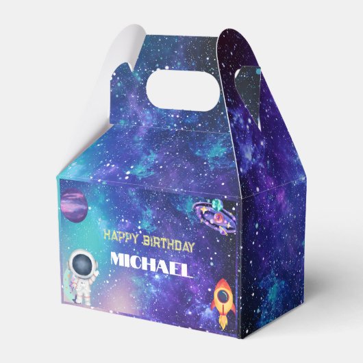 Space Birthday Geschenkschachtel (Vorderseite)