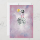 Space Birthday Girl Astronaut Raketen Sterne Party Einladung (Rückseite)