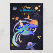 Space Birthday Invitation Card | Any Kid's Age Einladung (Rückseite)