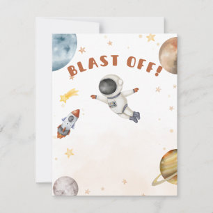 Space Birthday Moderne farbenfrohe Babydusche oder Feiertagskarte
