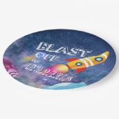 Space Birthday Pappteller (Schrägansicht)