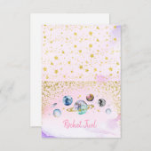 Space Birthday Party Buffet Food Labels Begleitkarte (Vorne/Hinten)