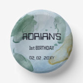 Space Birthday Party Earth Globe Pappteller (Vorderseite)