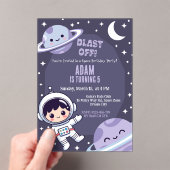 Space Birthday Party Invitation | Galaxy Astronaut Acryleinladungen (Insitu (Handheld))