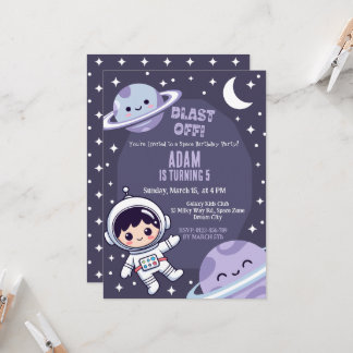 Space Birthday Party Invitation | Galaxy Astronaut Einladung