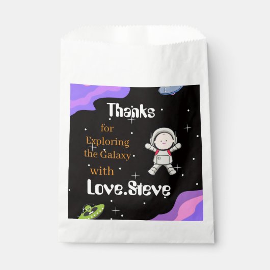 Space Birthday Party Theme Geschenktütchen (Vorderseite)