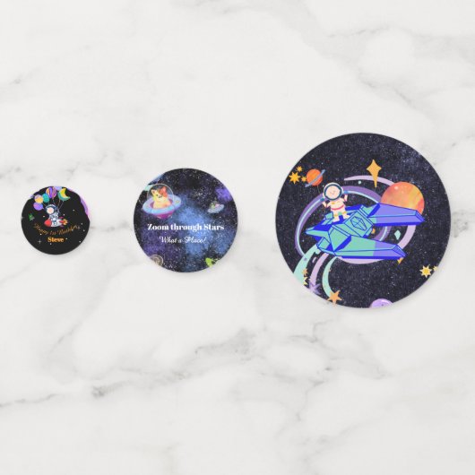 Space Birthday Party Theme Konfetti (Rückseiten)