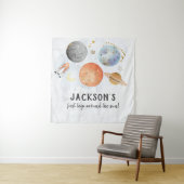 Space Birthday Welcome Sign Wandteppich (Beispiel)