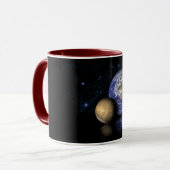 Space Black Blue Mars Earth Foto Collage Tasse (Vorderseite Links)