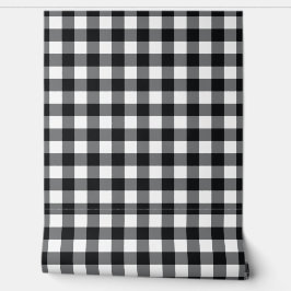Space Black Gingham-Karo Büffel Plaid Tapete