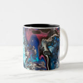 Space blue pouring zweifarbige tasse (VorderseiteRechts)