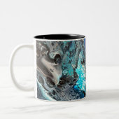 Space blue pouring zweifarbige tasse (Links)