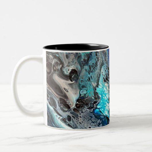 Space blue pouring zweifarbige tasse (Links)
