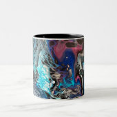 Space blue pouring zweifarbige tasse (Mittel)