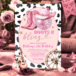 Space Boots und Glamour-Cowgirl 30. Geburtstag Einladung