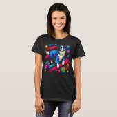 Space Border Collie Dog T-Shirt (Vorne ganz)
